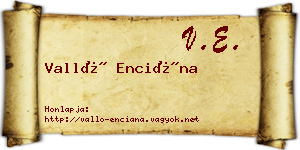 Valló Enciána névjegykártya